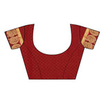 Women's Tusser Silk Kanjivaram Gold &Red  Saree With Blouse