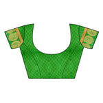 Women's Tusser Silk Kanjivaram Oramge Saree With Blouse