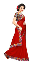 Chanderi Cotton Kalamkari  Bordered Saree With Kalamkari Blouse