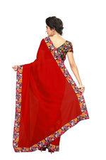 Chanderi Cotton Kalamkari  Bordered Saree With Kalamkari Blouse