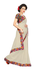 Chanderi Cotton Kalamkari  Bordered White Saree With Kalamkari Blouse