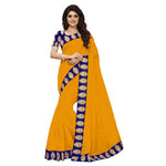 Chanderi Cotton Kalamkari  Bordered Yellow Saree With Kalamkari Blouse