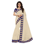 Chanderi Cotton Kalamkari  Bordered White Saree With Kalamkari Blouse