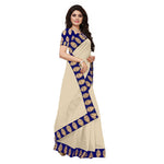 Chanderi Cotton Kalamkari  Bordered White Saree With Kalamkari Blouse