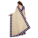 Chanderi Cotton Kalamkari  Bordered White Saree With Kalamkari Blouse