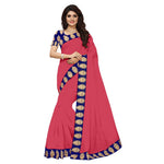 Chanderi Cotton Kalamkari  Bordered Pink Saree With Kalamkari Blouse
