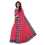 Chanderi Cotton Kalamkari  Bordered Pink Saree With Kalamkari Blouse