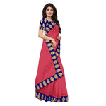 Chanderi Cotton Kalamkari  Bordered Pink Saree With Kalamkari Blouse