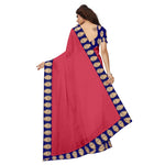 Chanderi Cotton Kalamkari  Bordered Pink Saree With Kalamkari Blouse
