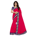 Chanderi Cotton Kalamkari  Bordered Pink Saree With Kalamkari Blouse