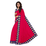 Chanderi Cotton Kalamkari  Bordered Pink Saree With Kalamkari Blouse