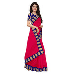 Chanderi Cotton Kalamkari  Bordered Pink Saree With Kalamkari Blouse