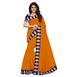 Chanderi Cotton Kalamkari  Bordered Masturd Saree With Kalamkari Blouse