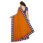 Chanderi Cotton Kalamkari  Bordered Masturd Saree With Kalamkari Blouse