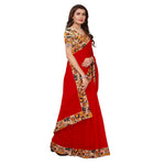 Chanderi Cotton Kalamkari  Bordered Saree With Kalamkari Blouse