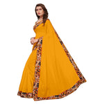Chanderi Cotton Kalamkari  Bordered Yellow Saree With Kalamkari Blouse