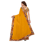 Chanderi Cotton Kalamkari  Bordered Yellow Saree With Kalamkari Blouse