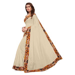 Chanderi Cotton Kalamkari  Bordered White Saree With Kalamkari Blouse