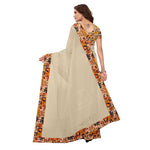 Chanderi Cotton Kalamkari  Bordered White Saree With Kalamkari Blouse