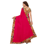 Chanderi Cotton Kalamkari  Bordered Pink Saree With Kalamkari Blouse