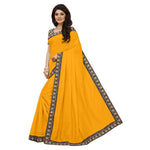 Chanderi Cotton Kalamkari  Bordered Yellow Saree With Kalamkari Blouse