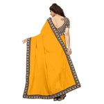 Chanderi Cotton Kalamkari  Bordered Yellow Saree With Kalamkari Blouse