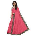 Chanderi Cotton Kalamkari  Bordered Pink Saree With Kalamkari Blouse