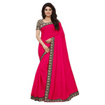 Chanderi Cotton Kalamkari  Bordered Pink Saree With Kalamkari Blouse