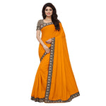 Chanderi Cotton Kalamkari  Bordered Yellow Saree With Kalamkari Blouse