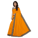 Chanderi Cotton Kalamkari  Bordered Yellow Saree With Kalamkari Blouse