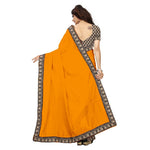 Chanderi Cotton Kalamkari  Bordered Yellow Saree With Kalamkari Blouse
