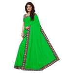 Chanderi Cotton Kalamkari  Bordered Green Saree With Kalamkari Blouse