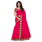 Chanderi Cotton Kalamkari  Bordered Pink Saree With Kalamkari Blouse