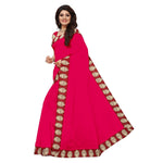 Chanderi Cotton Kalamkari  Bordered Pink Saree With Kalamkari Blouse