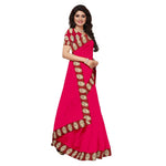 Chanderi Cotton Kalamkari  Bordered Pink Saree With Kalamkari Blouse