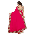 Chanderi Cotton Kalamkari  Bordered Pink Saree With Kalamkari Blouse
