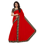 Chanderi Cotton Kalamkari  Bordered Saree With Kalamkari Blouse
