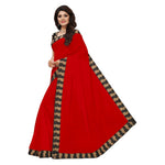 Chanderi Cotton Kalamkari  Bordered Saree With Kalamkari Blouse