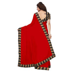 Chanderi Cotton Kalamkari  Bordered Saree With Kalamkari Blouse