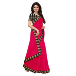 Chanderi Cotton Kalamkari  Bordered Pink Saree With Kalamkari Blouse