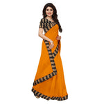Chanderi Cotton Kalamkari  Bordered Yellow Saree With Kalamkari Blouse