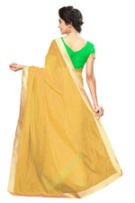 Chanderi Cotton Kalamkari  Bordered  Yellow Saree With Kalamkari Blouse
