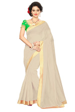 Chanderi Cotton Kalamkari  Bordered  White Saree With Kalamkari Blouse