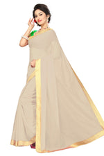 Chanderi Cotton Kalamkari  Bordered  White Saree With Kalamkari Blouse