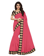 Chanderi Cotton Kalamkari  Bordered Peach Saree With Kalamkari Blouse