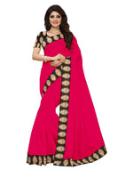Chanderi Cotton Kalamkari  Bordered Pink Saree With Kalamkari Blouse
