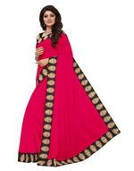 Chanderi Cotton Kalamkari  Bordered Pink Saree With Kalamkari Blouse