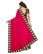 Chanderi Cotton Kalamkari  Bordered Pink Saree With Kalamkari Blouse