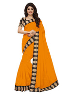 Chanderi Cotton Kalamkari  Bordered Yellow Saree With Kalamkari Blouse