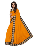 Chanderi Cotton Kalamkari  Bordered Yellow Saree With Kalamkari Blouse